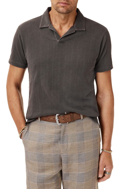 John Varvatos Zion Open Collar Polo Shirt In Gray