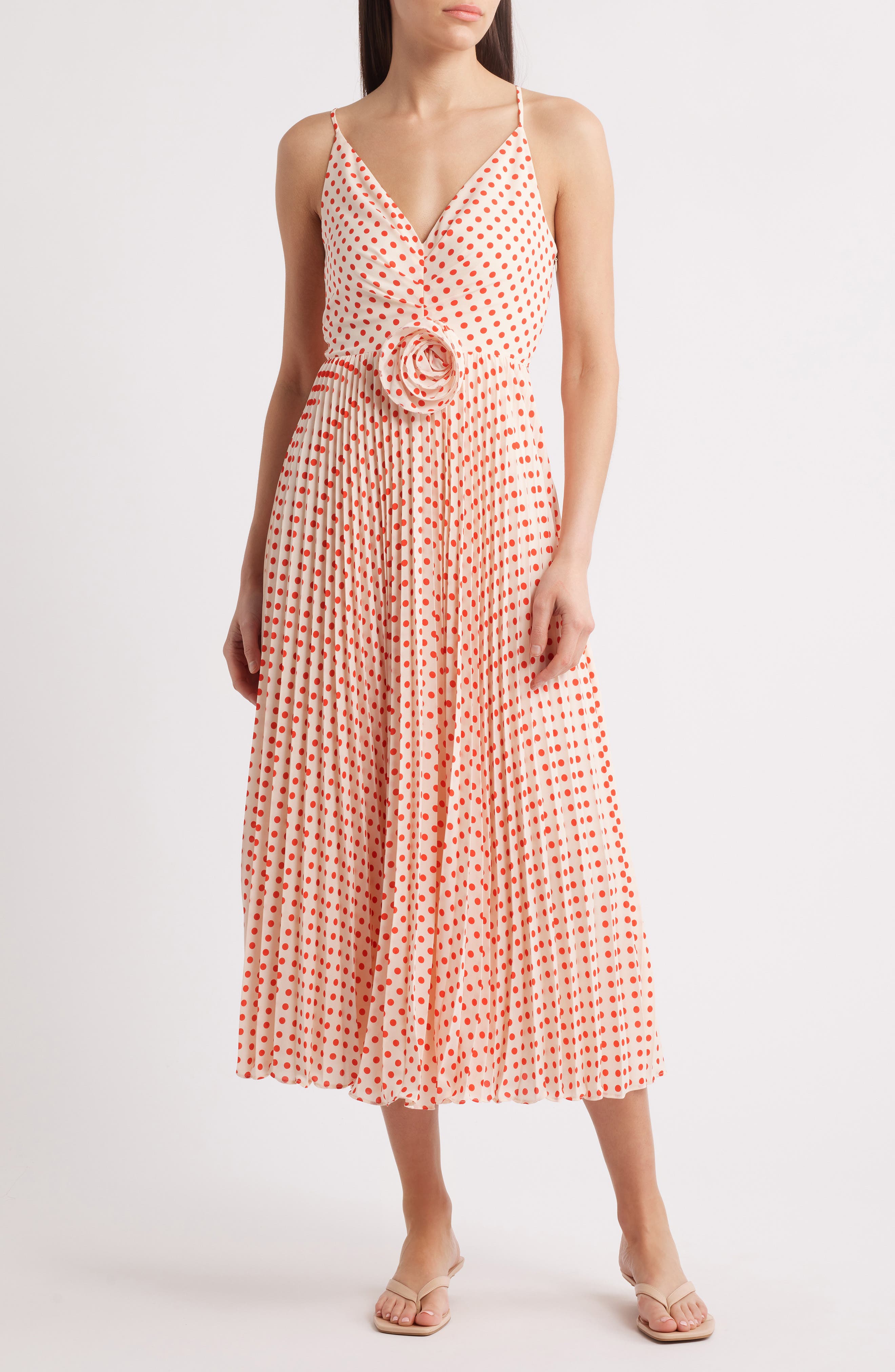 Lucy Paris Shanina Rose Pleated Sleeveless Maxi Dress