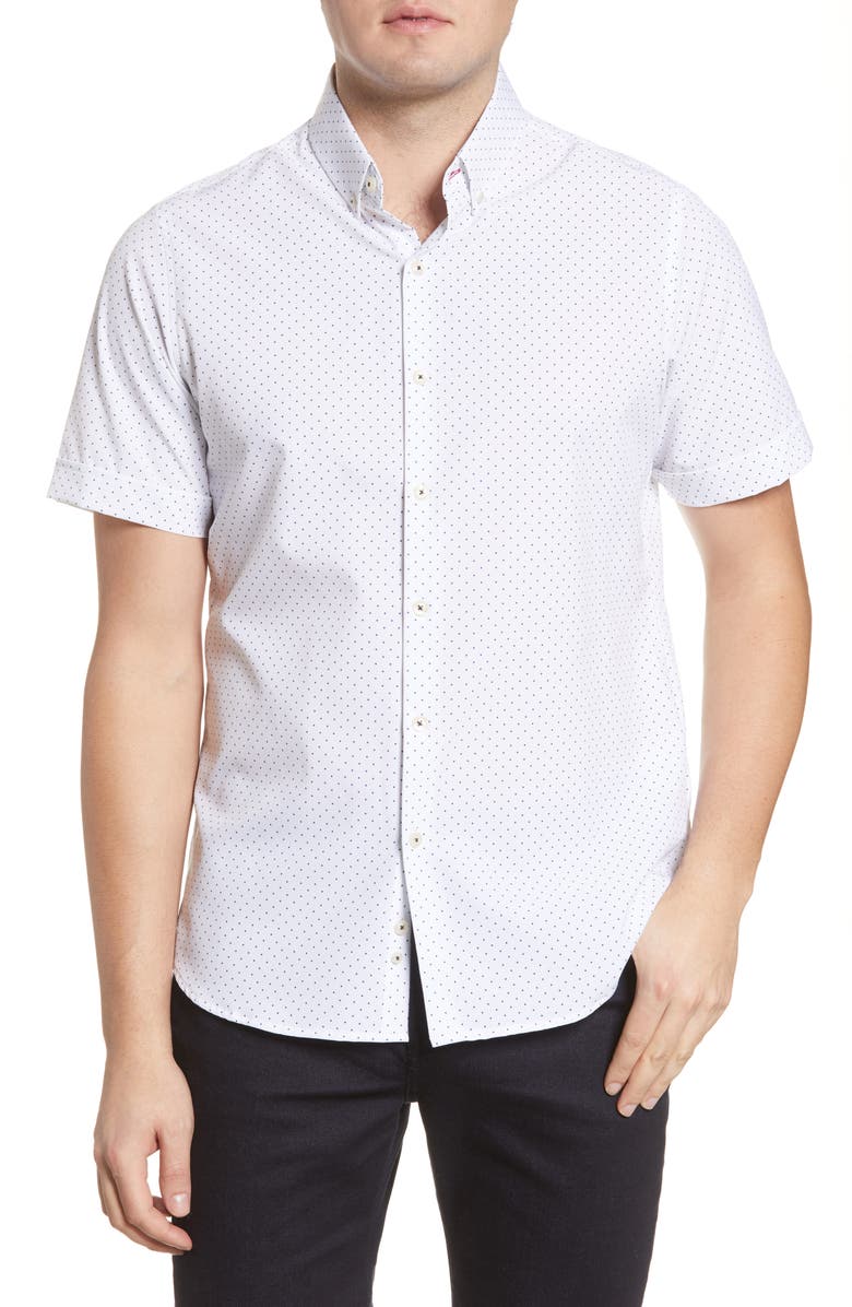 MOVE Performance Apparel Short Sleeve Button-Down Shirt, Main, color, 