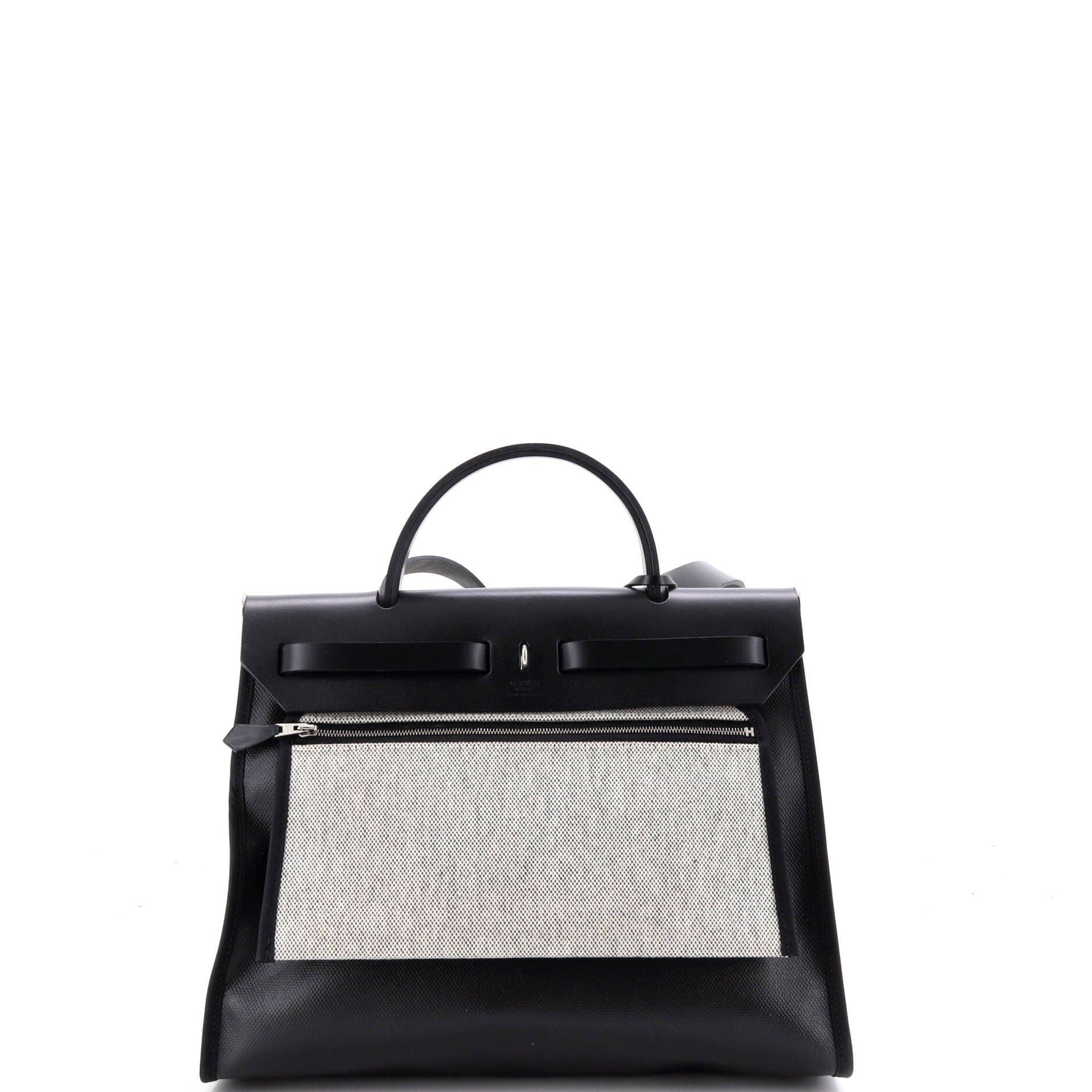 Pre-Owned Hermes Herbag Zip Berline Vache Canvas and Leather 31, Alternate, color, 