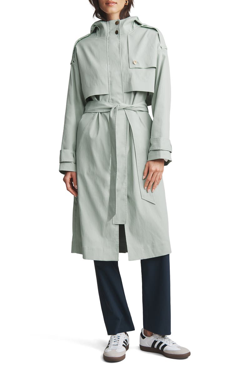Utility Trench Coat, Main, color, GRAY GREEN