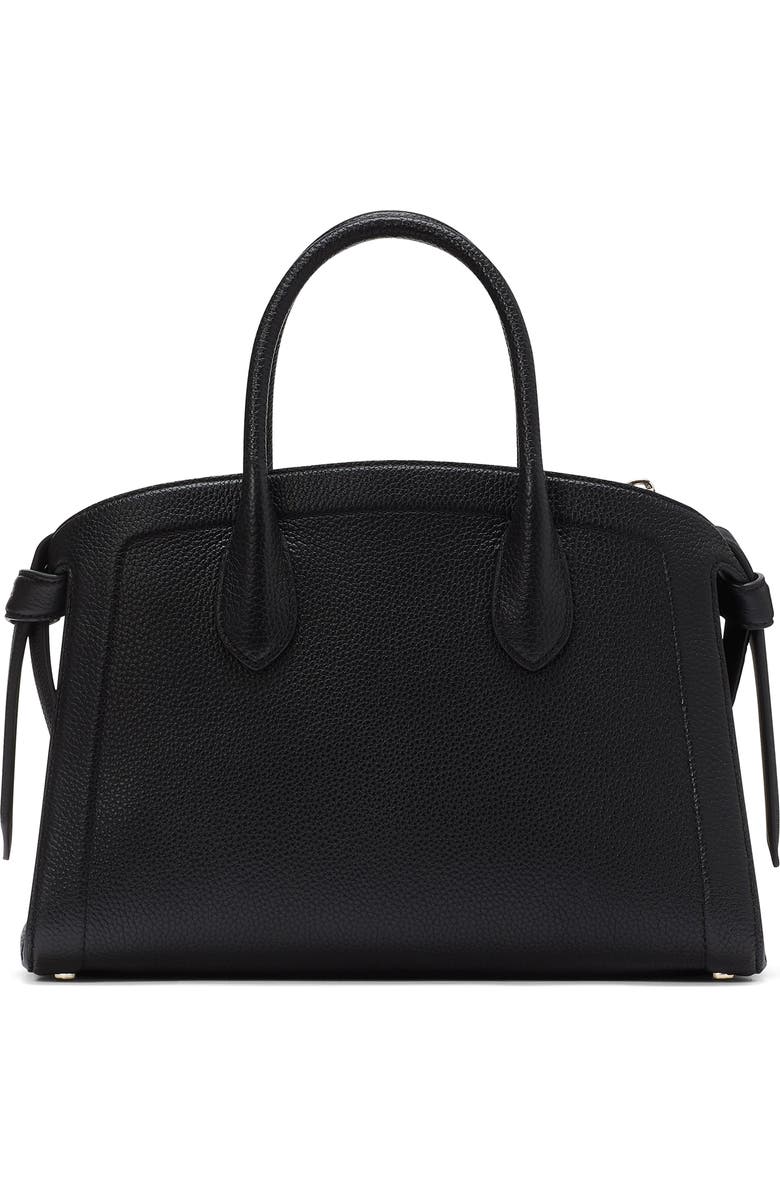 Kate Spade New York medium knott pebbled leather satchel, Alternate, color, Black