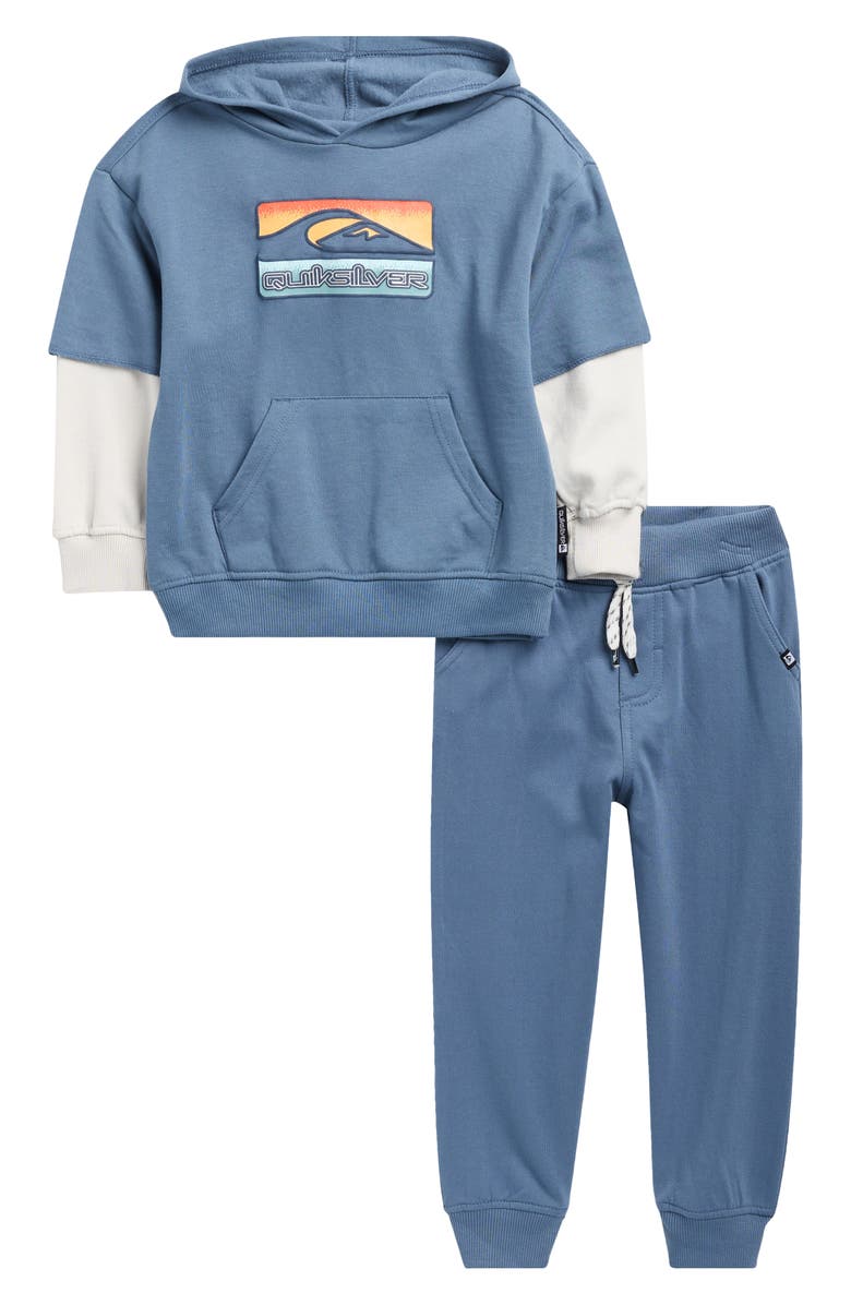 Quiksilver Kids' Fleece Graphic Hoodie & Joggers Set, Main, color, Blue