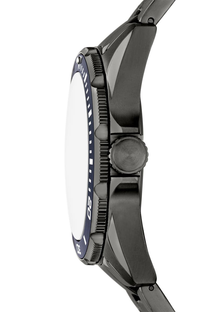 Fossil Dalton Three Hand Quartz Bracelet Watch, 42mm, Alternate, color, Graphite/ Blue