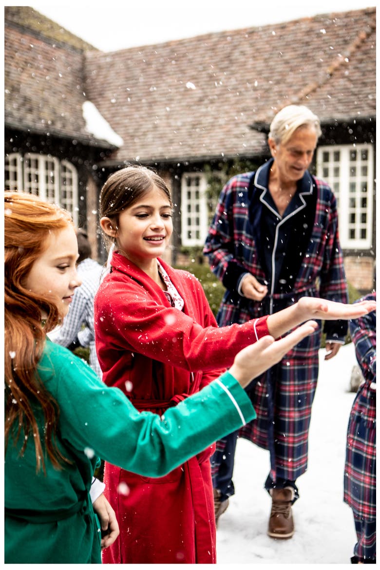 Kids' Red Flannel Robe, Alternate, color, RED
