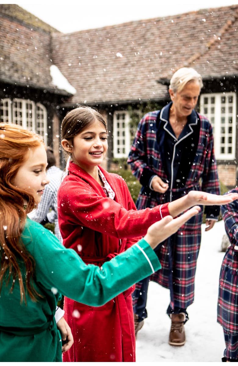 Petite Plume Kids' Red Flannel Robe, Alternate, color, 