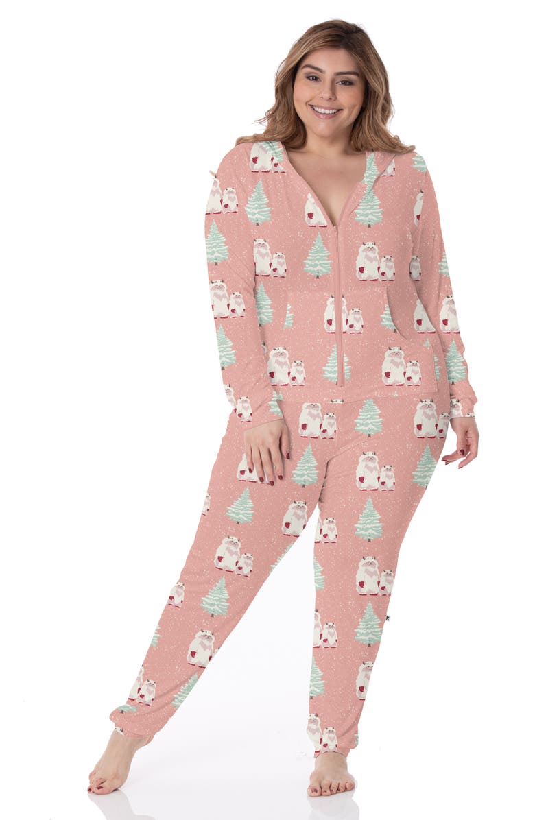 KicKee Pants Hooded Pajama Jumpsuit, Alternate, color, 