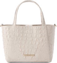 Brahmin Small Mona Croc Embossed Leather Top Handle Bag