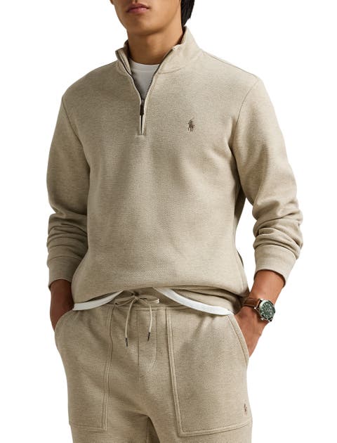 Big & Tall Double-Knit Mesh 1/4-Zip Pullover