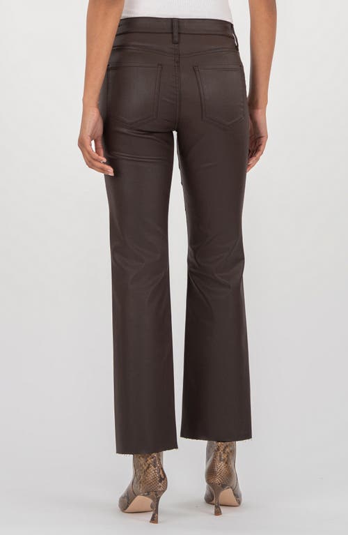 Kut From The Kloth Meg Coated High Waist Wide Leg Jeans In Brown