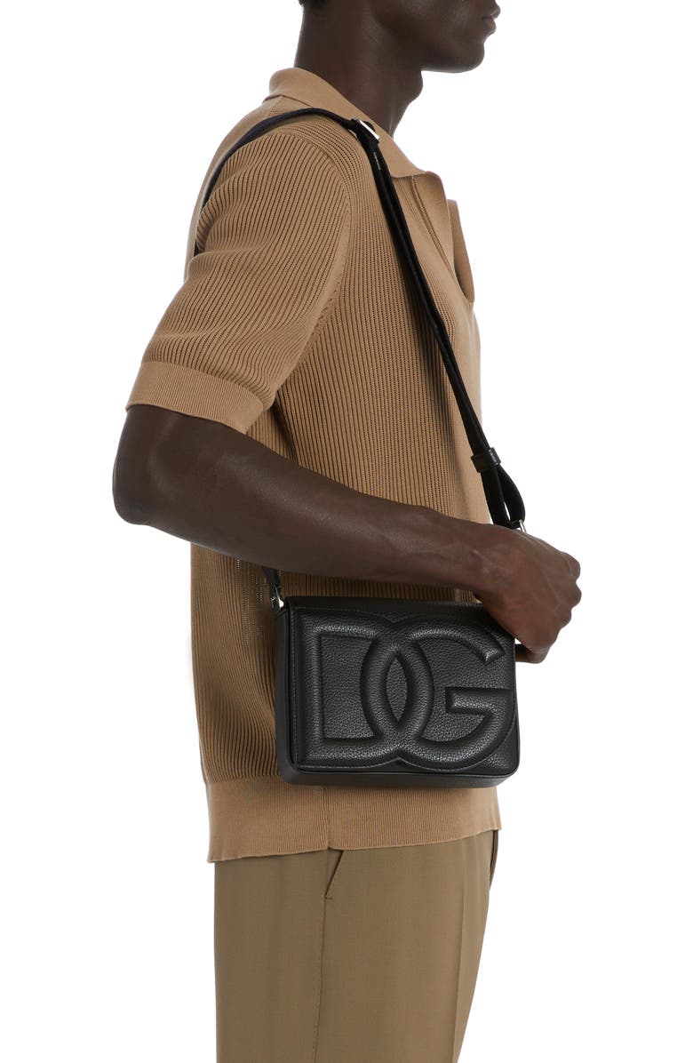 Dolce&Gabbana DG Logo Flap Leather Crossbody Bag, Alternate, color,