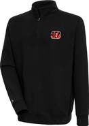 ANTIGUA Men's Antigua  Black Cincinnati Bengals Victory Quarter-Zip Pullover Top