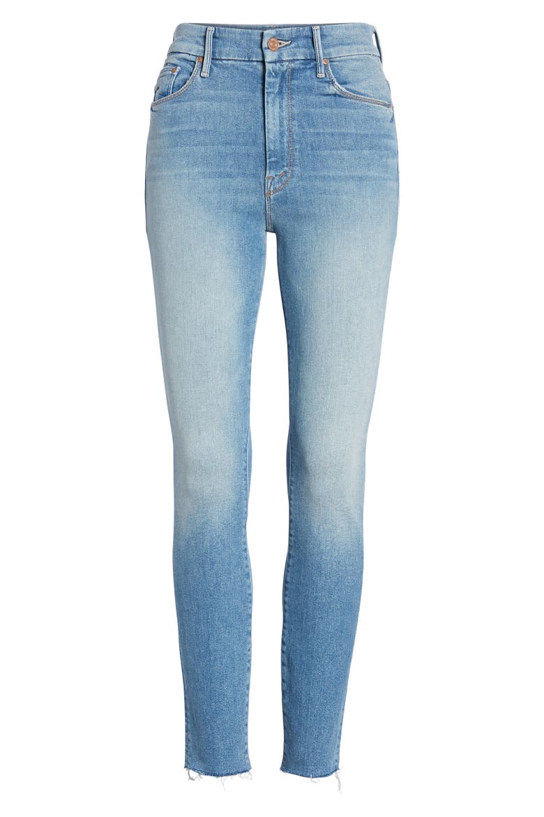 The Looker High Waist Fray Ankle Skinny Jeans, Alternate, color, LEOPARD