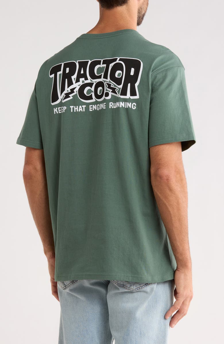 CAT WWR Relaxed Tractor Cotton Graphic T-Shirt, Alternate, color, Duck Green