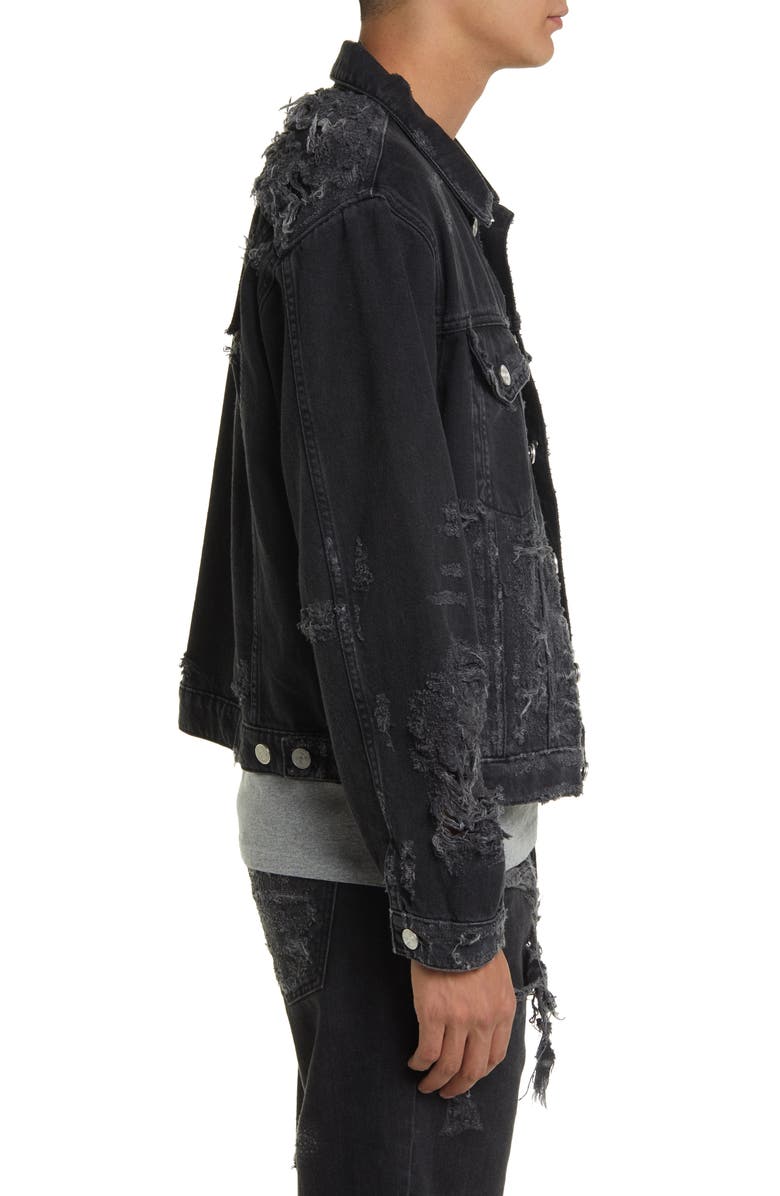 FRAME Shredded Denim Trucker Jacket, Alternate, color, 