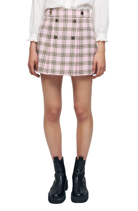 Jalisa Check Virgin Wool Skirt
