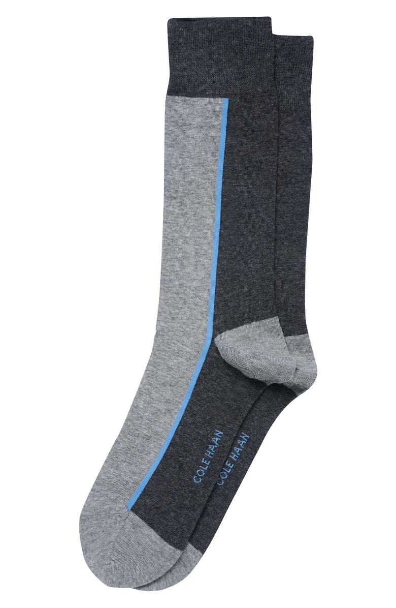 Cole Haan Colorblock Dress Socks, Main, color, Medium Grey Heather