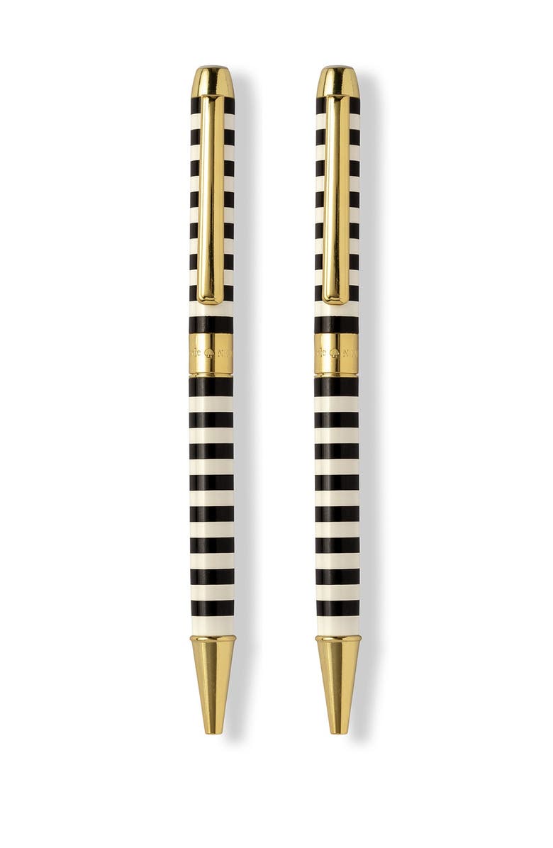 Kate Spade New York pen & pencil set, black stripe, Main, color, 