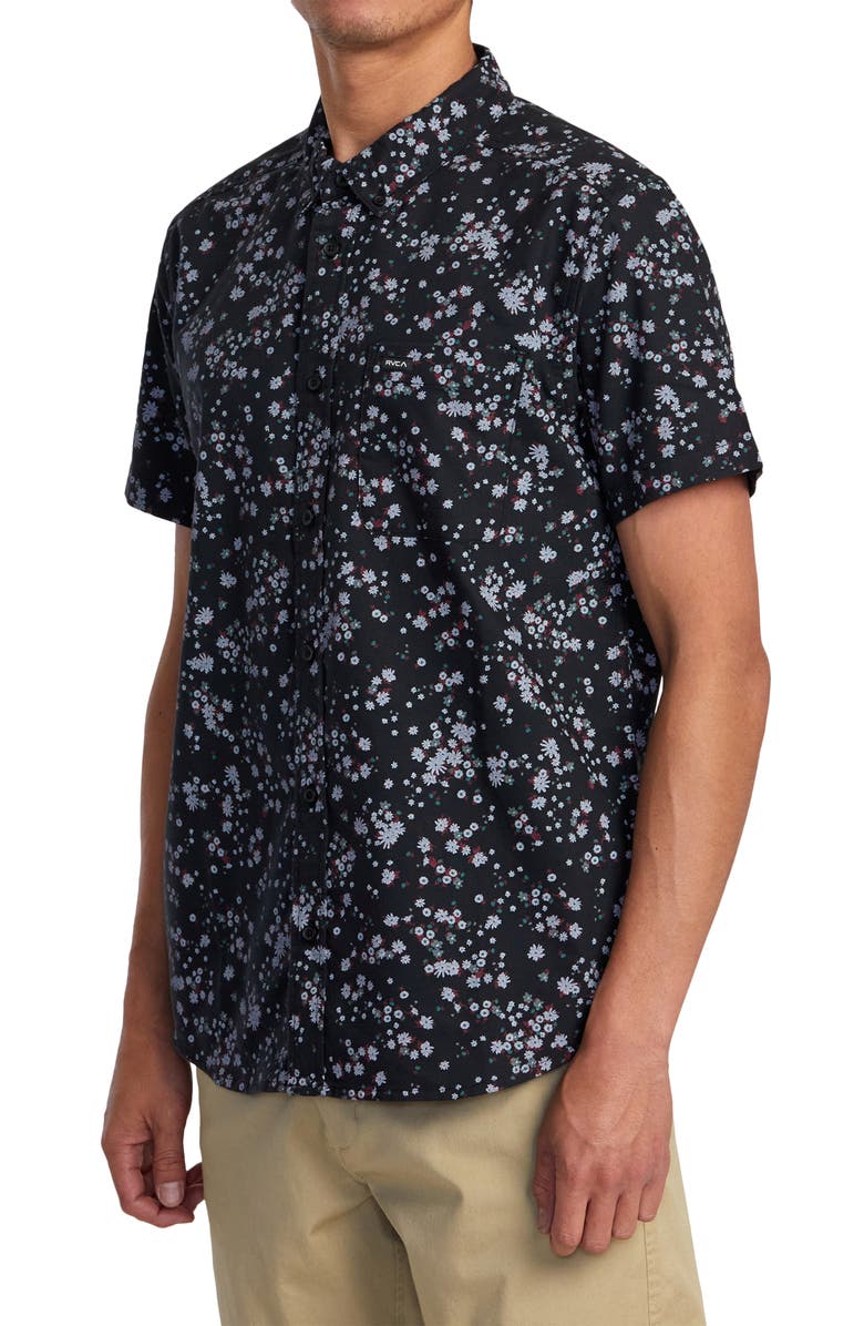 RVCA That'll Do Print Short Sleeve Button-Down Shirt, Alternate, color, 