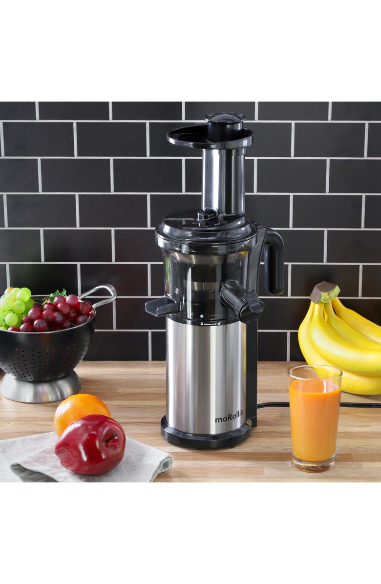 Morollio 200 Watt Masticating Slow Juicer for Vegetables and Fruit, Alternate, color, Silver