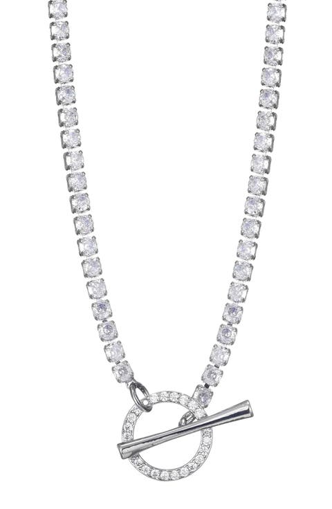 Crystal Toggle Tennis Necklace