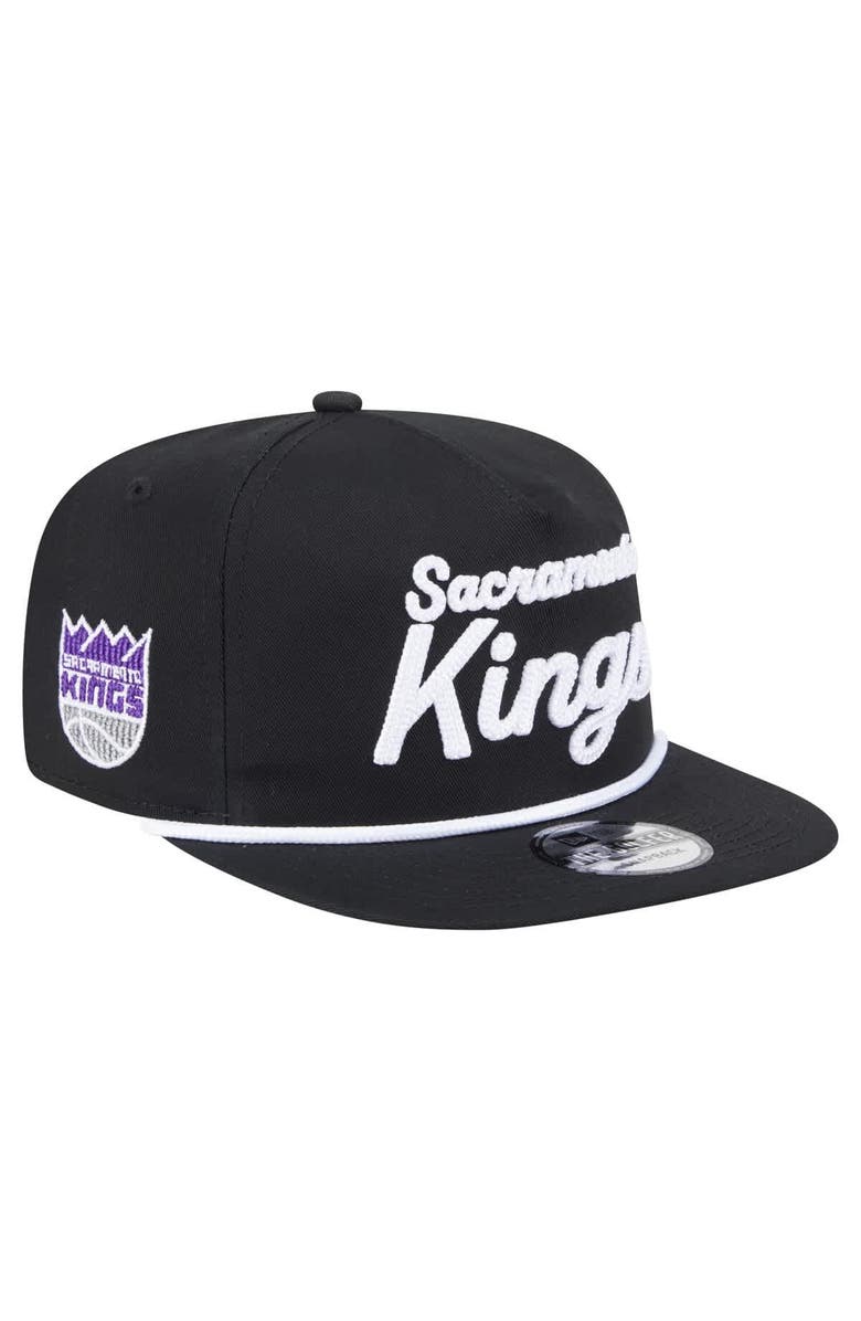 New Era Men's New Era Black Sacramento Kings Team Text Golfer Snapback Hat, Main, color, 