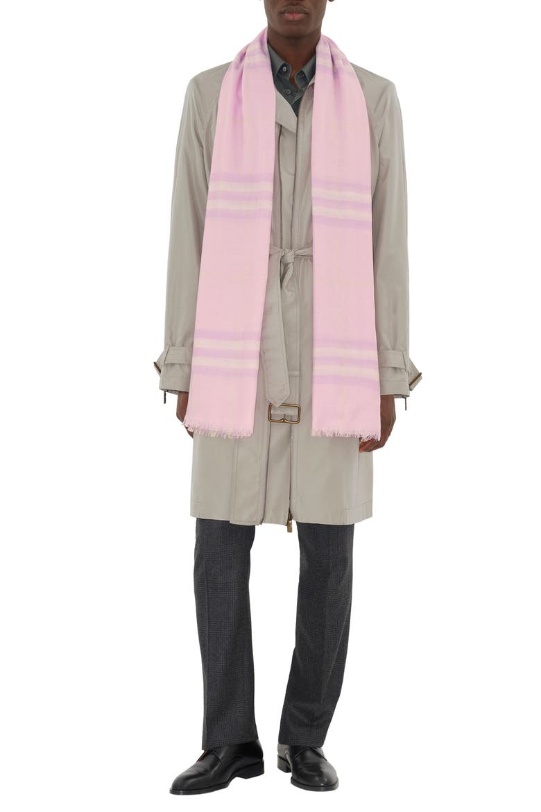 Giant Check Lightweight Wool Scarf, Alternate, color, FONDANT PINK