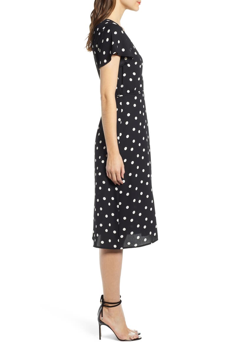 Wrap Dress, Alternate, color, BLACK GIRLY DOT SM