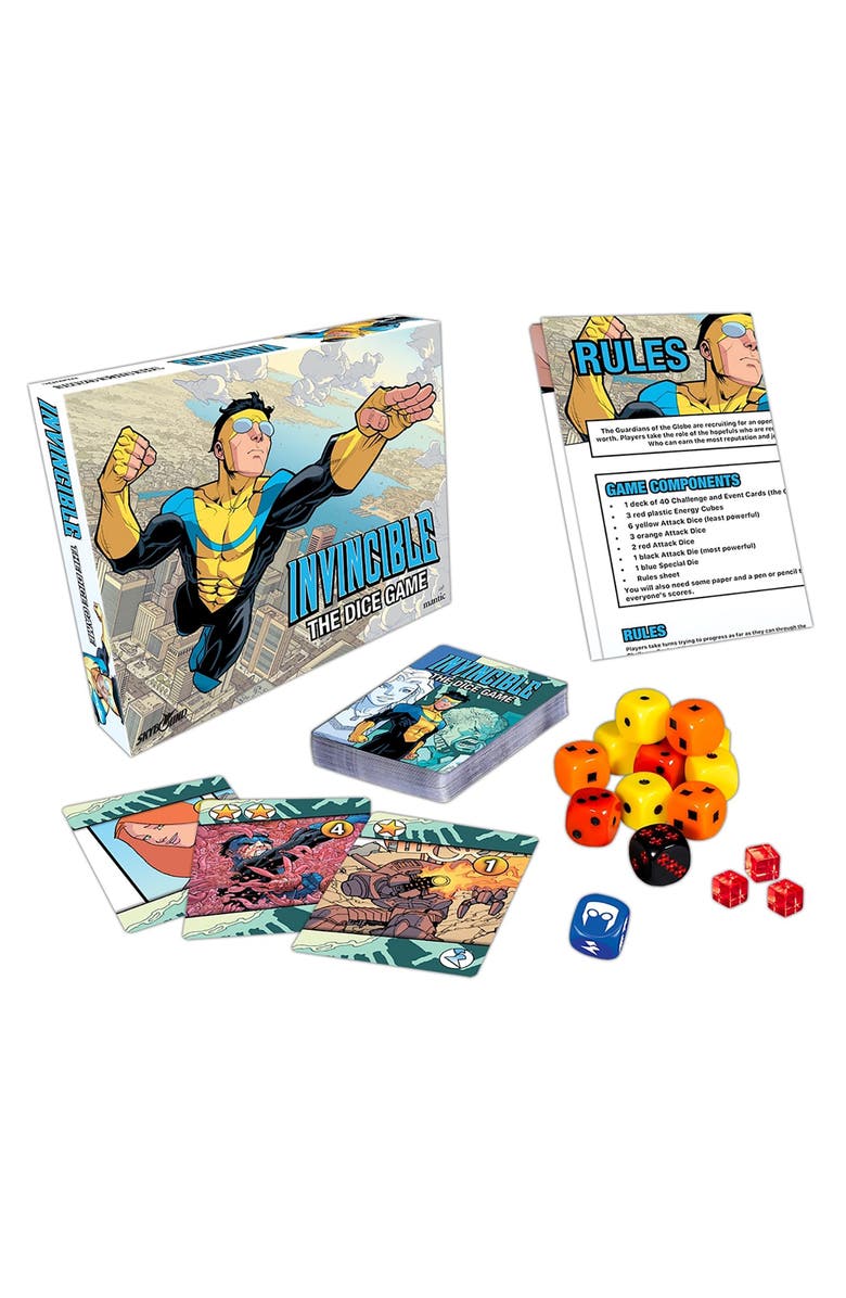 Mantic Games Invincible The Dice Game Fast Paced Push Your Luck Dice Rolling Game, Ages 10+, Alternate, color, Multicolored