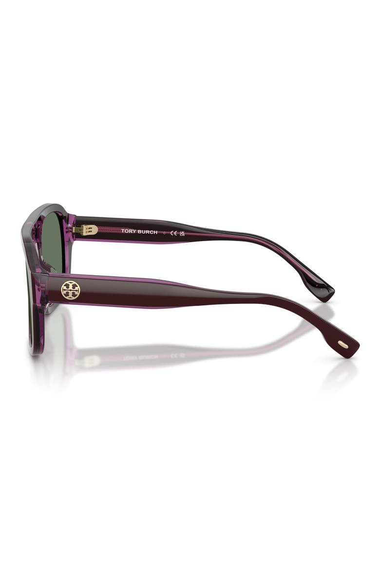53mm Gradient Pilot Sunglasses, Alternate, color, PURPLE CRYSTAL / DARK GREEN