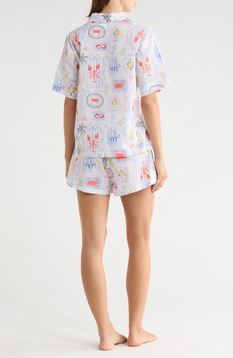 Abound Patterned Shortie Pajamas, Alternate, color, White- Coral Coastal Vignette