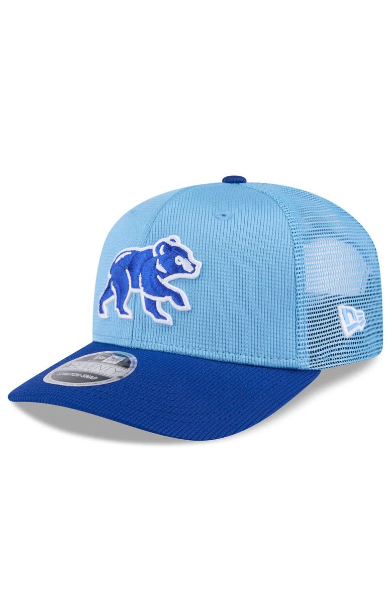 New Era Men's New Era  Light Blue/Royal Chicago Cubs 2025 Spring Training 9SEVENTY Stretch-Snap Trucker Hat, Main, color, 