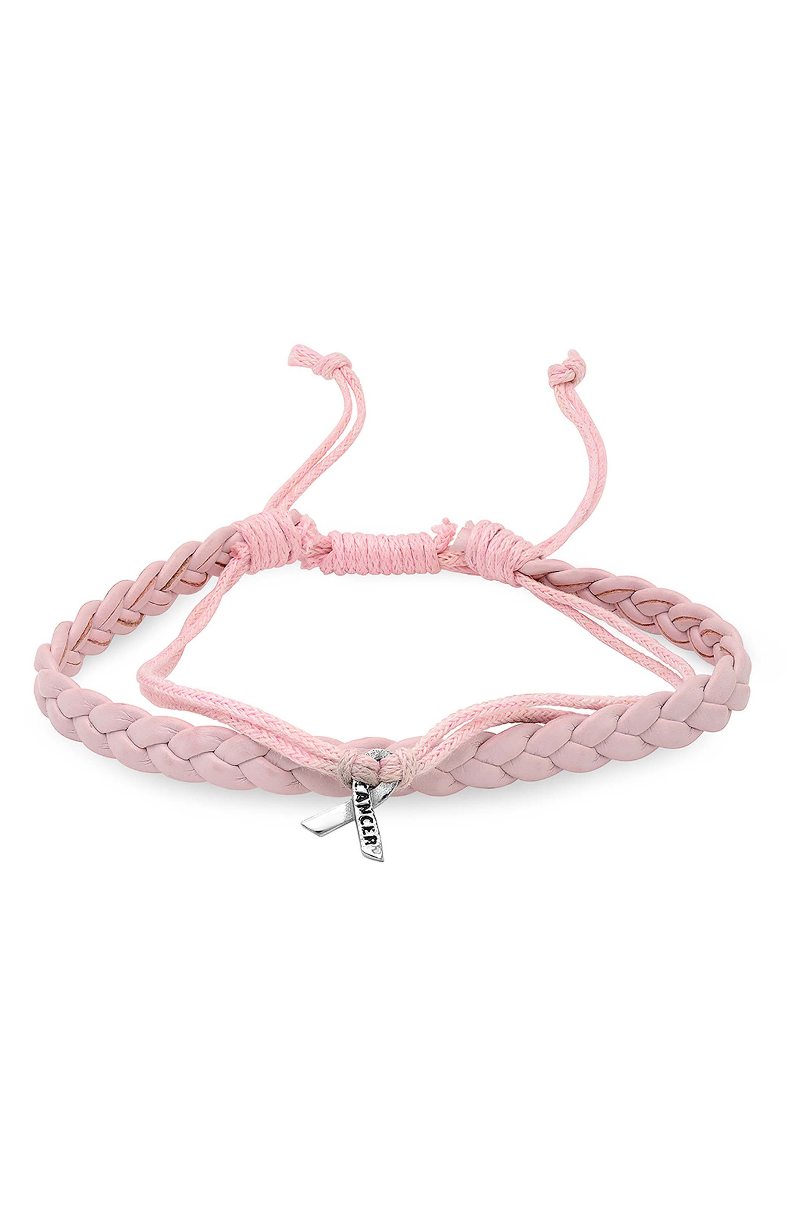 Braided Leather & Cord Charm Bracelet