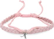 STEELTIME Braided Leather & Cord Charm Bracelet