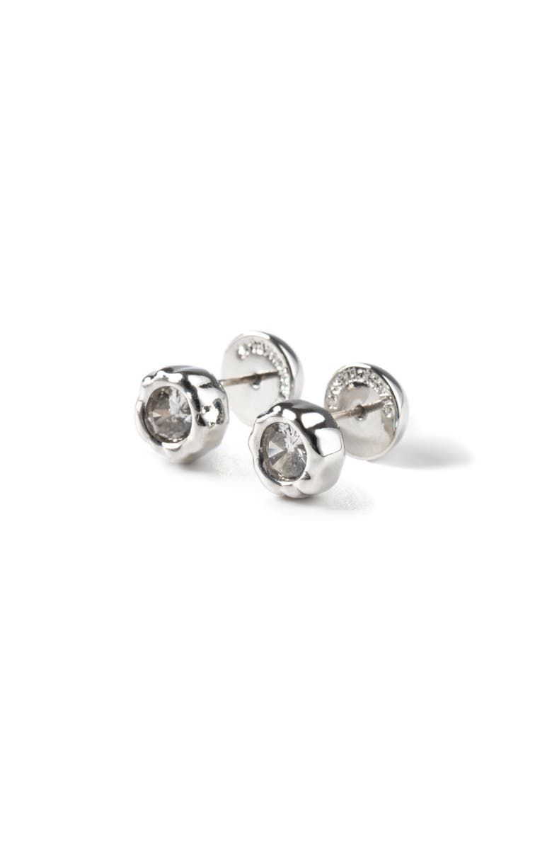 Classicharms Skyler Molten Cubic Zirconia Stud Earrings, Main, color, Silver/Clear