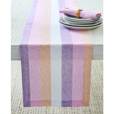Linen Table Runner - Gelato Stripe