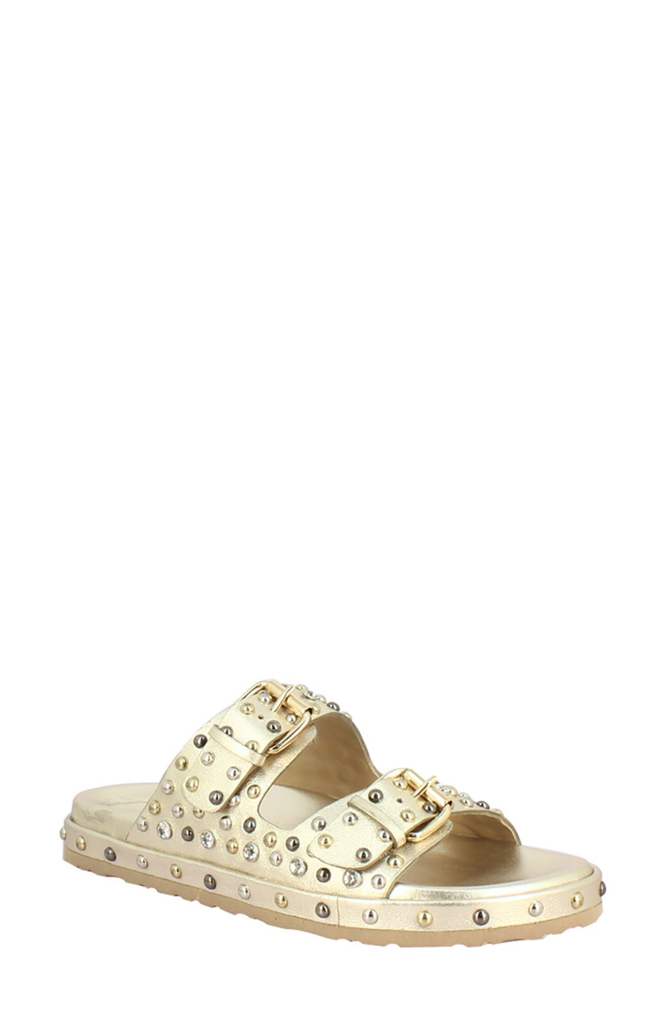 Chloe Slide Sandal, Main, color, PLATINE