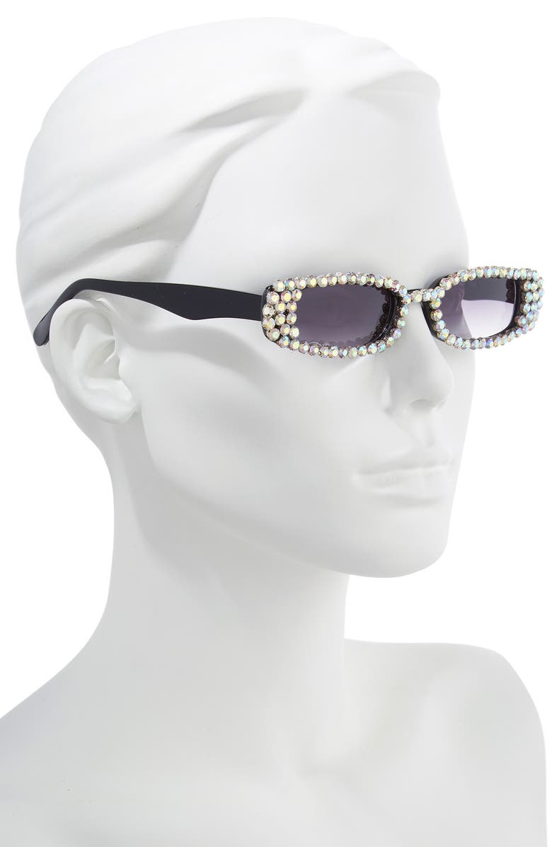Rad + Refined Crystal Mini Rectangle Sunglasses, Alternate, color,