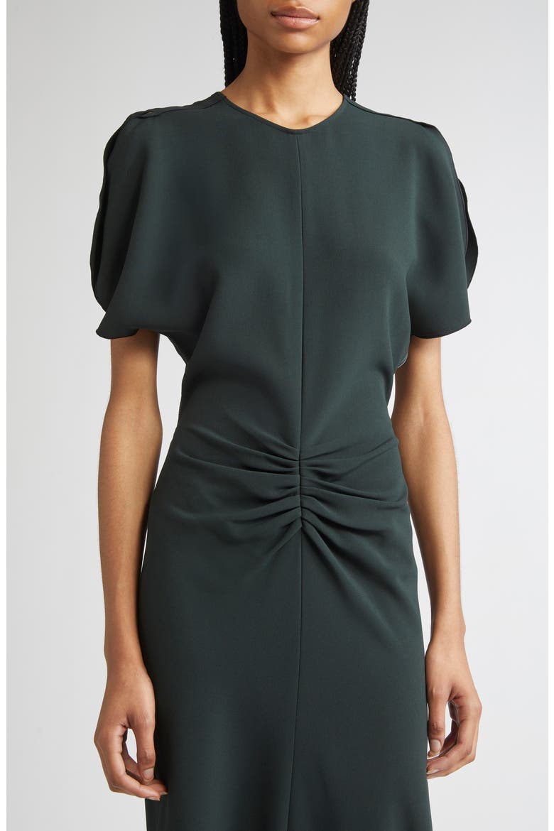 victoria beckham gathered crepe midi dress Gathered crepe midi dress - light blue