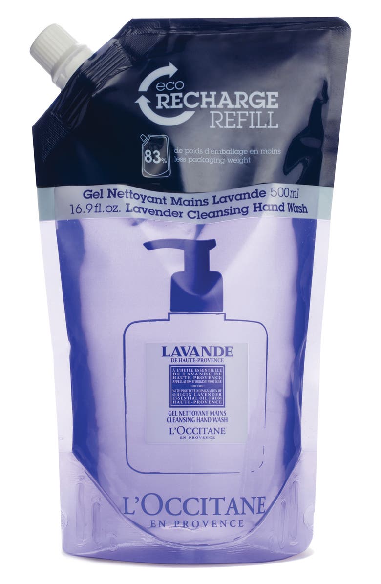 L'Occitane Lavender Cleansing Hand Wash Refill, Main, color,