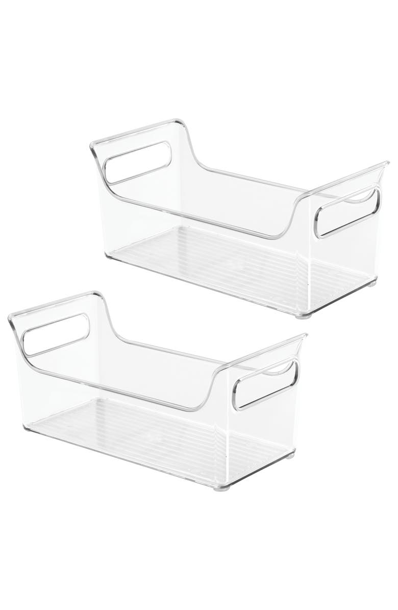 Linus Condiment Organizer for Fridge - Plastic Fridge Organizer Bins with Handles, Set of 4, Clear, Alternate, color, Clear