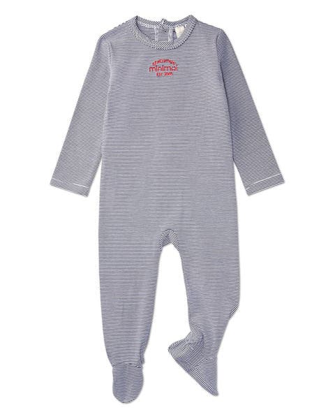 Baby and Toddler Stretchy Mini-Striped Cotton-Rich Footie