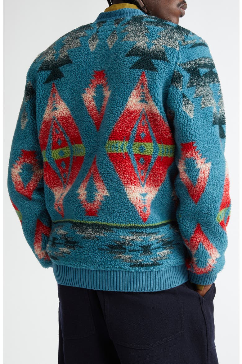Boa Jacquard Cardigan, Alternate, color, TURQUOISE