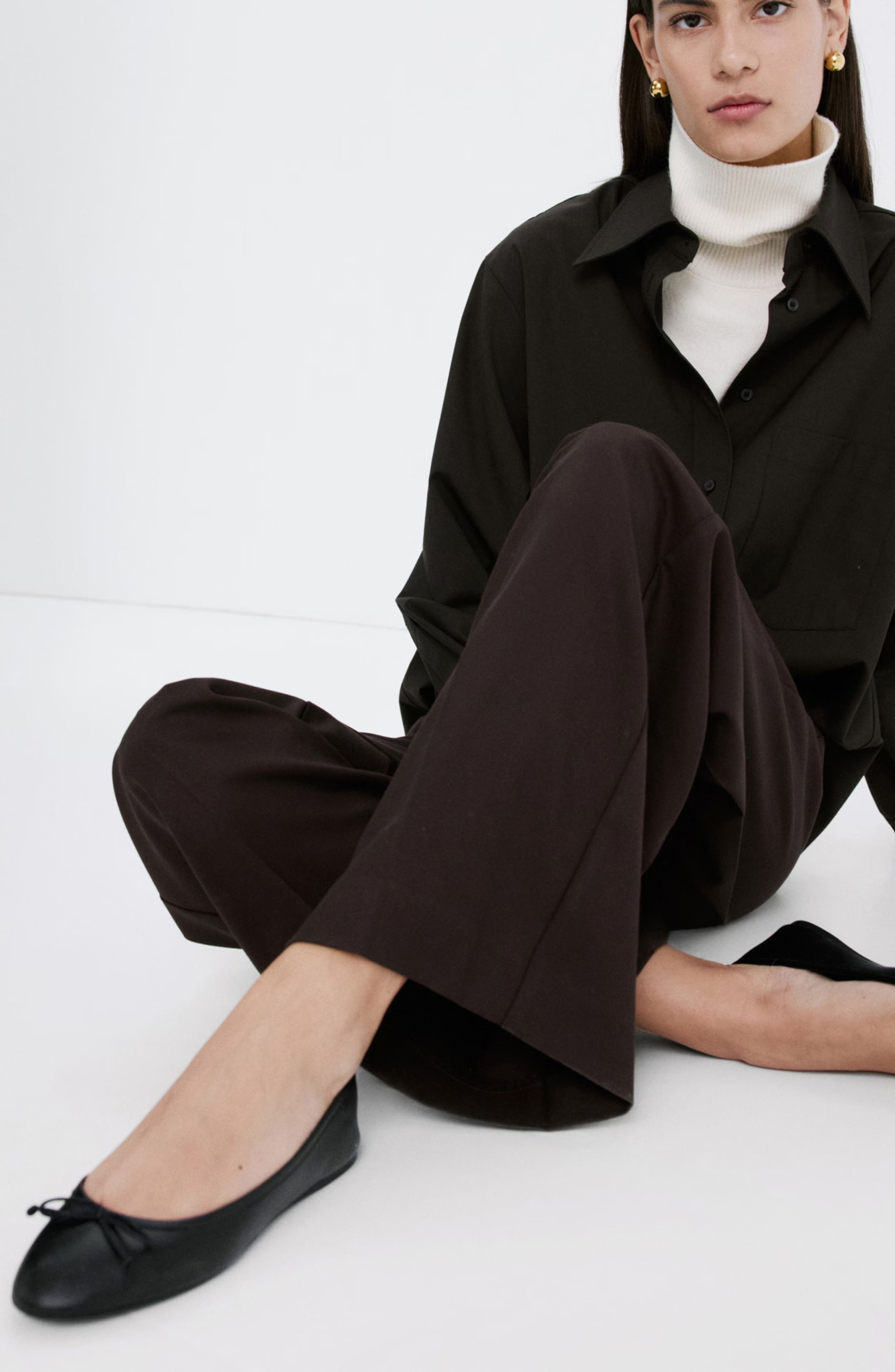 MANGO Ballet Flat, Alternate, color, Black