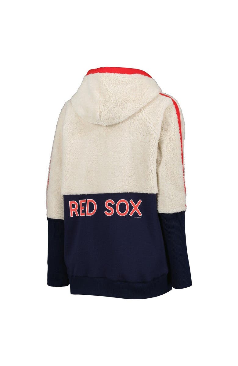 G-III 4HER BY CARL BANKS Women's G-III 4Her by Carl Banks Oatmeal/Navy Boston Red Sox Shuffle It Raglan Full-Zip Hoodie, Alternate, color, Oatmeal