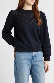 Rails Isles Lace Inset Cotton Sweatshirt