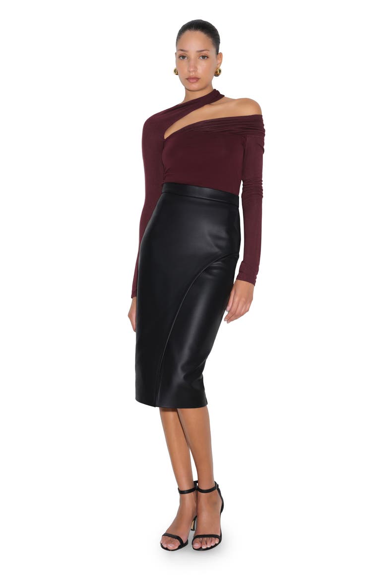 Zola Cutout Stretch Top, Alternate, color, BURGUNDY