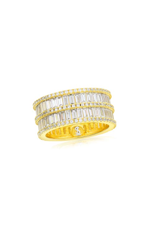 Cubic Zirconia Wide Eternity Band Ring