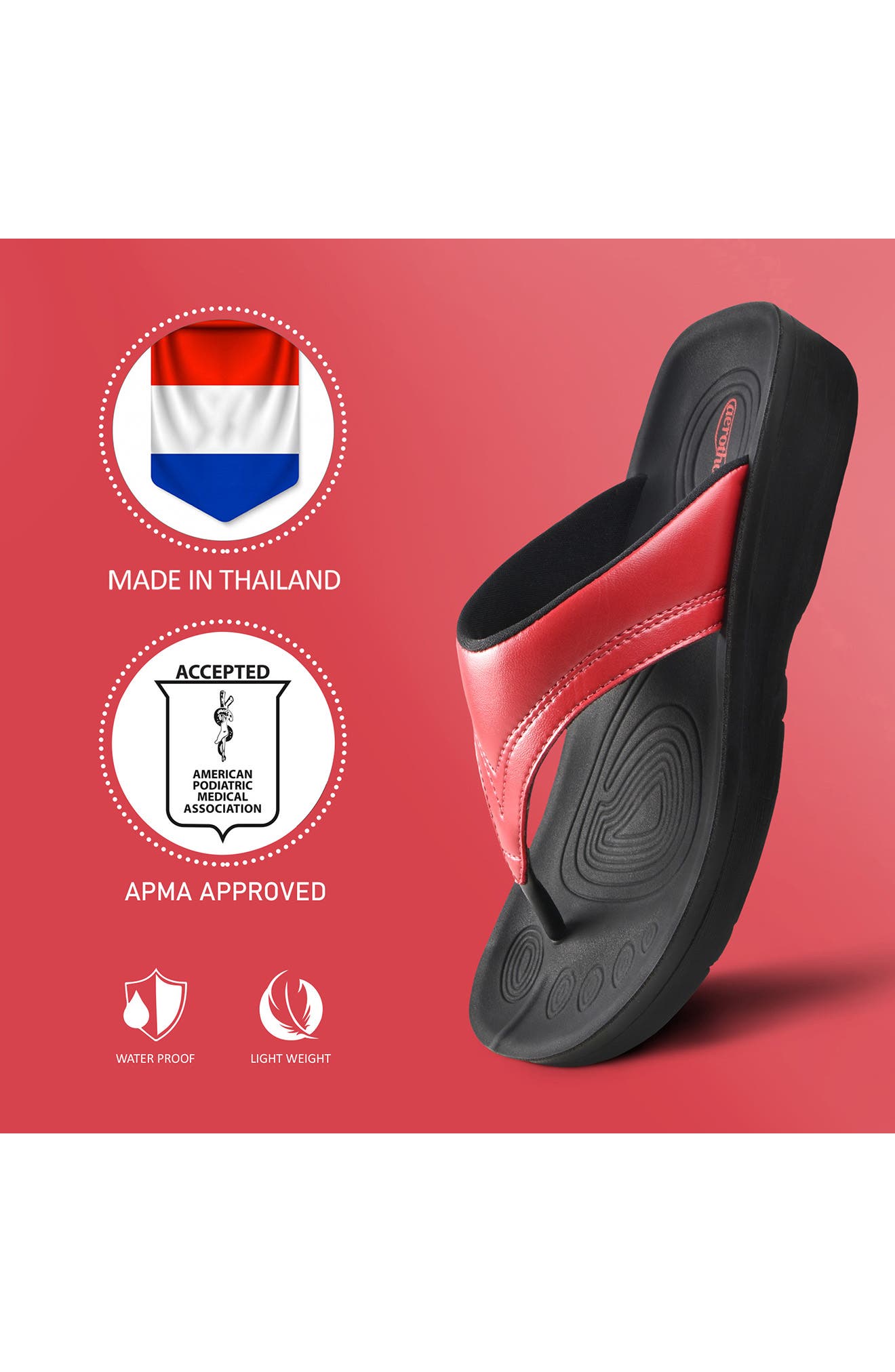 Ostrayas Sandal, Alternate, color, RED