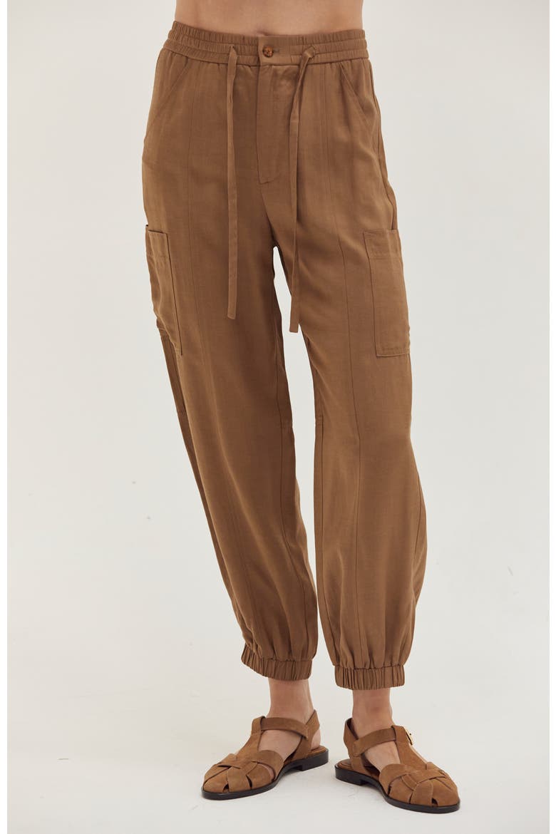 Lightweight Cargo Jogger Pants, Main, color, Brown